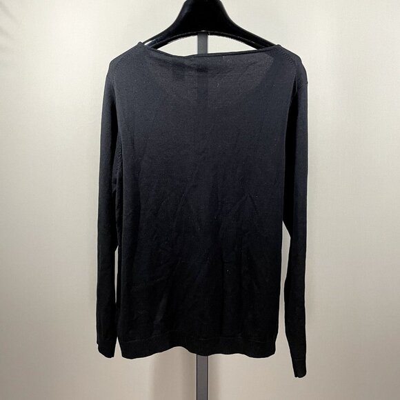 NEW Liz Claiborne Sweater Womens Large black silk knit floral pull over - Picture 9 of 11